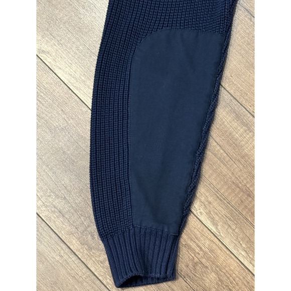 L.L. Bean Men's Navy Blue Shawl Collar Heavyweight Knit Cotton Sweater Size L - Picture 10 of 13
